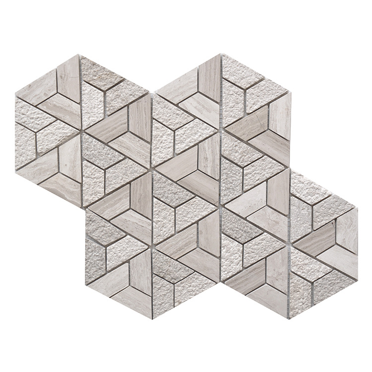Modern Luxury Nature Black Marble Water Jet Floral Pattern Indoor Wall Floor Decorative Mosaic Tiles Mesh Back for Hotels Palaces