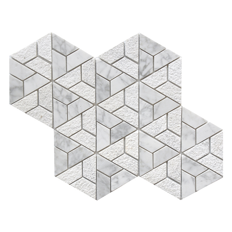 Modern Leaf Stone Mosaic Tiles Square Marble Mosaic Tile Floor Wall Pool Bathroom Kitchen Living Room Natural Polished Surface