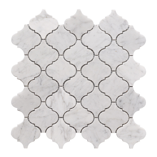 Modern Leaf Stone Mosaic Tiles Square Marble Mosaic Tile Floor Wall Pool Bathroom Kitchen Living Room Natural Polished Surface