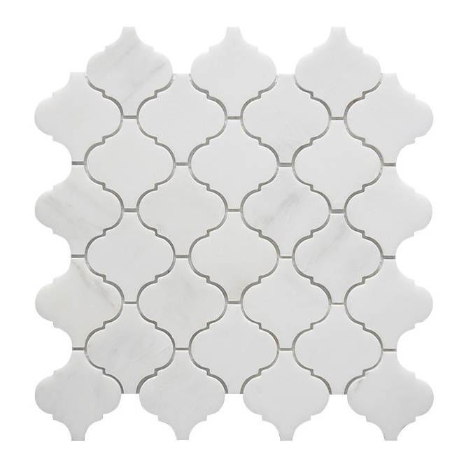 Modern Leaf Stone Mosaic Tiles Square Marble Mosaic Tile Floor Wall Pool Bathroom Kitchen Living Room Natural Polished Surface