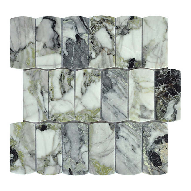 Luxury Customzie Size Shape Natural Green Marble Mosaic Tiles for Home Decoration Villa Staircase Wall Panel Floor Tiles