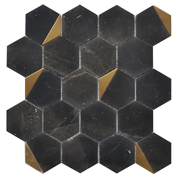 Luxury Customzie Shape Natural White and Black Marble Color Mosaic Tiles for Home Hotel Decoration Villa Staircase Wall Panel Floor Tiles Swimming Pool Tiles