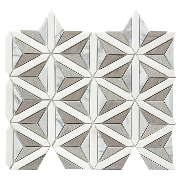 Modern Style Star Circle Iridescent Metal Inkjet Mosaic Tiles Cheap Price Interior Wall Decoration Product Type