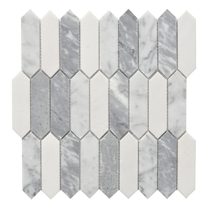 Wholesale Factory Natural Stone Pebbles Color Mixed Modern Design Marble Mosaic for Backsplash Garden Floor Wall Parquet Feature