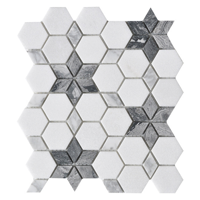Wholesale Factory Natural Stone Pebbles Color Mixed Modern Design Marble Mosaic for Backsplash Garden Floor Wall Parquet Feature