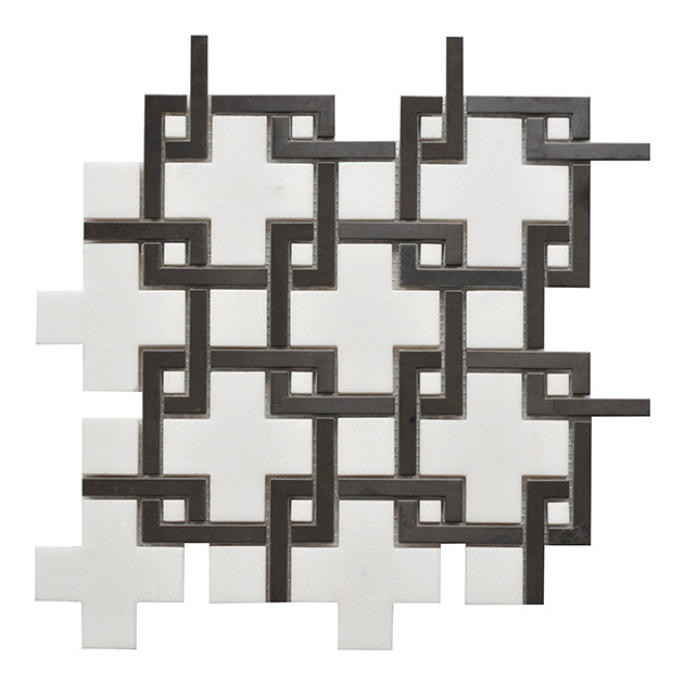 Luxury Royal Style Customzie Size Shape Golden Black White Color Mosaic Tiles for Home Decoration Villa Staircase Wall Panel Floor Tiles Swimming Pool Tiles