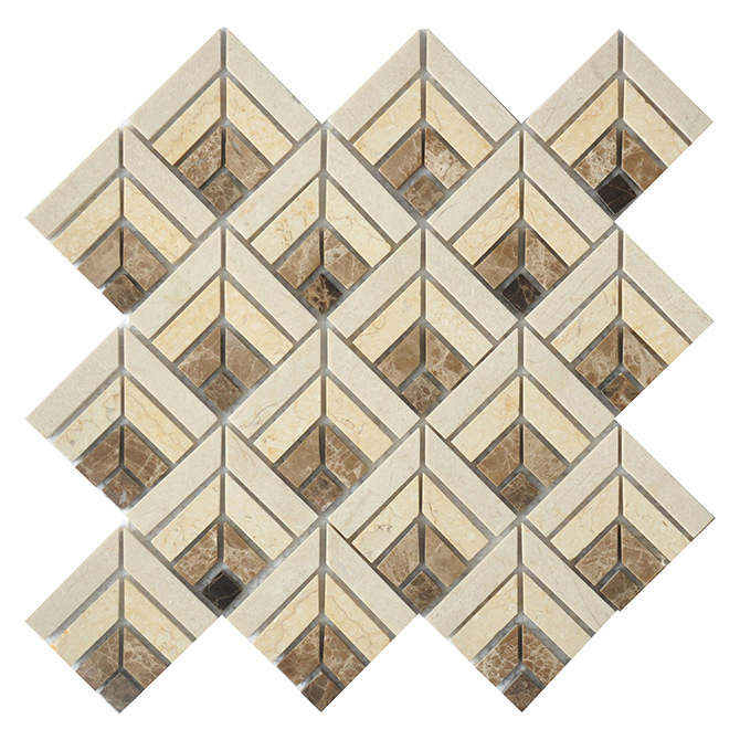 Luxury Waterjet White Carrara Marble Fan Shaped Fish Scale Mosaic Tile for Bathroom Floor Tiles Swimming Pool Tiles Home Decoration