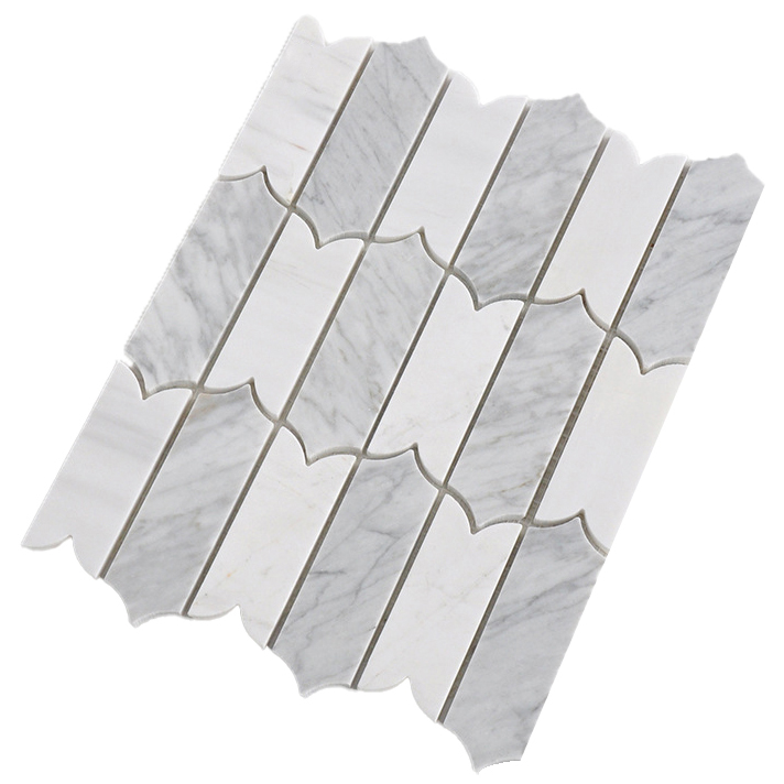 Modern Italy Design Calacatta Gold Marble 310x250mm Mosaic Wall Tile 7mm for Kitchen Classic Style Decor Wall Decorations