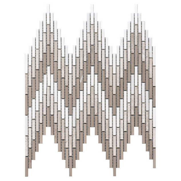 Modern 3D Aluminum Irregular White Marble Mosaic Art Tile for Bedroom Hotel Interior Walls Popular Decorative Wall Design With Free Sample