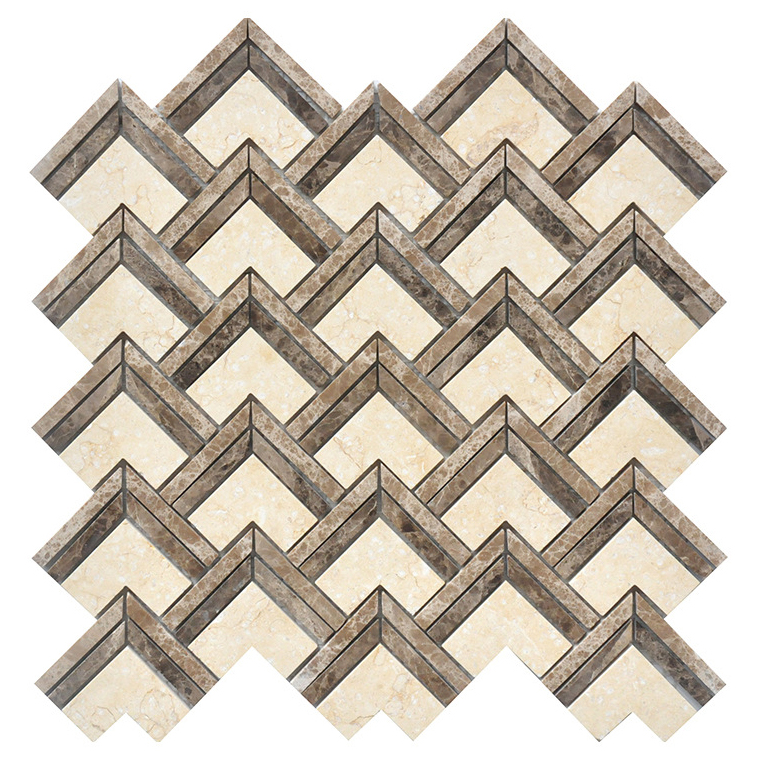 Customize Size Light Emperador Brown Grey White Beige Marble New Design Mosaic Tile for Floor Swimming Pool Wall Panel