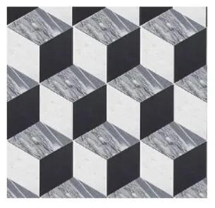 Customize Design Natural Marble Waterjet Green White Polished Marble 3D Mosaic Pattern Decorative Floor Tiles for Bathroom Floor Wall Panel