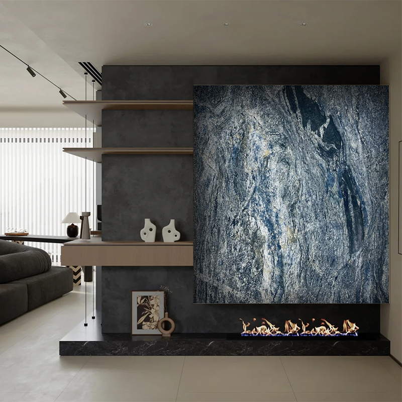 Luxury Royal Milky Way Blue Marble Slab for Exterior Interior Wall Decoration Floor Tiles Villa Mansion Projects Luxury Home Furniture Kitchen Countertop Bathroom Vanity