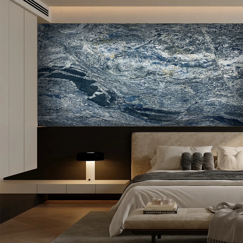 Luxury Royal Milky Way Blue Marble Slab for Exterior Interior Wall Decoration Floor Tiles Villa Mansion Projects Luxury Home Furniture Kitchen Countertop Bathroom Vanity