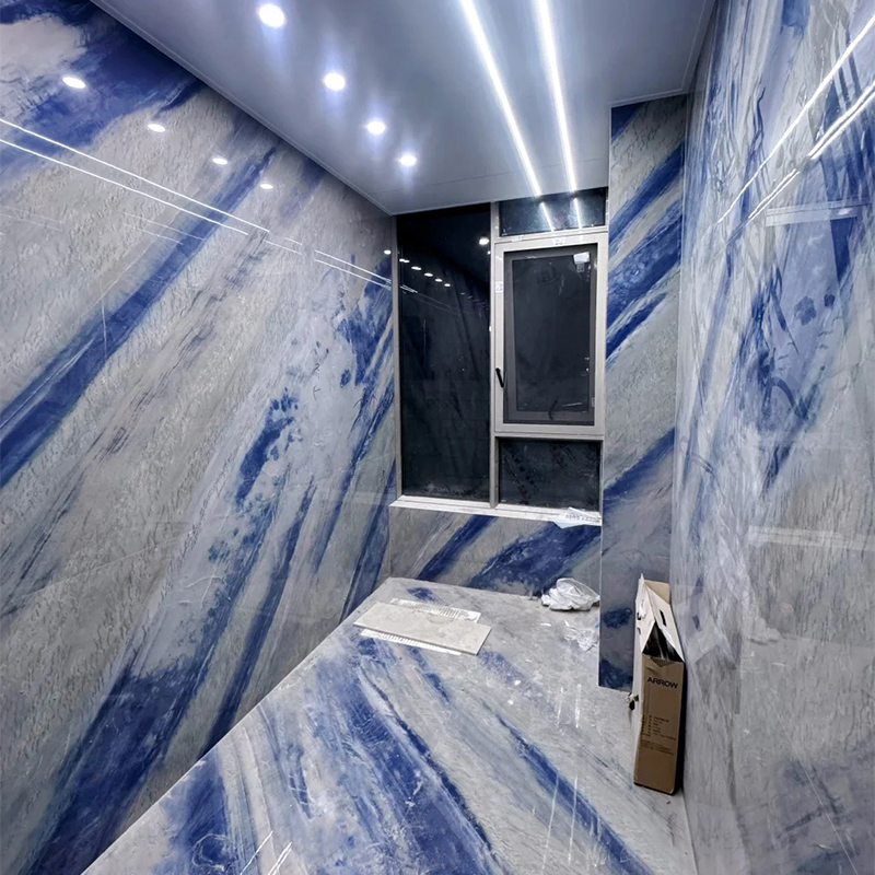 Natural Stone Royal Blue Marble Slab for Exterior Interior Wall Backlit Panel Decoration Floor Tiles Villa Mansion Projects Luxury Home Furniture Kitchen Countertop Bathroom Vanity Staircase