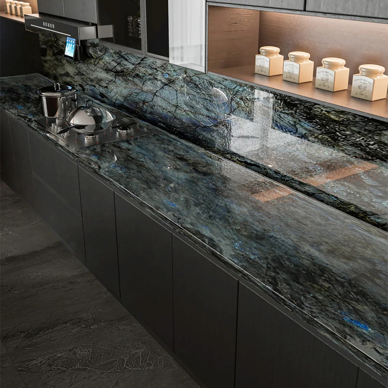 Modern Natural Blue Jade Luxury Marble Slab Stone for Dinning Table Top Living Room Interior Decoration