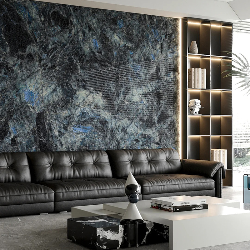 Modern Natural Blue Jade Luxury Marble Slab Stone for Dinning Table Top Living Room Interior Decoration