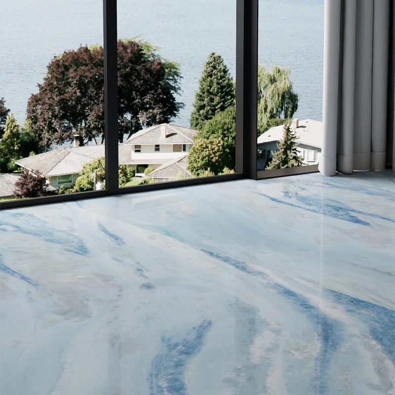 Crystal Blue Marble Slabs Translucent Blue Sky Marble Tiles Backlit Light Wall Background Decoration