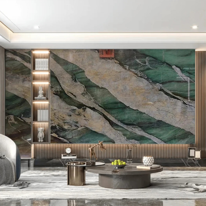 100% Natural Luxury Customiz Size Fuchsite Crystal Quartzite Green Marble Slab for Kitchen Countertop Wall Panel Decor Staircase Luxury Furniture