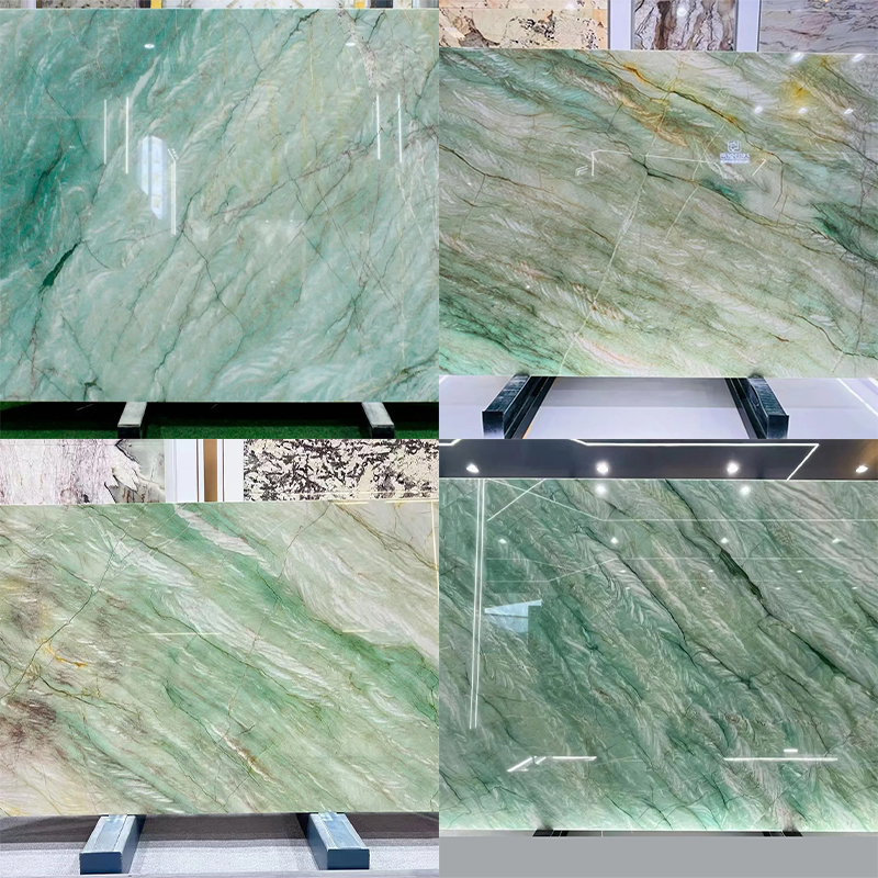 100% Natural Stone Luxury Customiz Size Gaya Green Marble Slab for Kitchen Countertop Wall Panel Decor Staircase Luxury Furniture