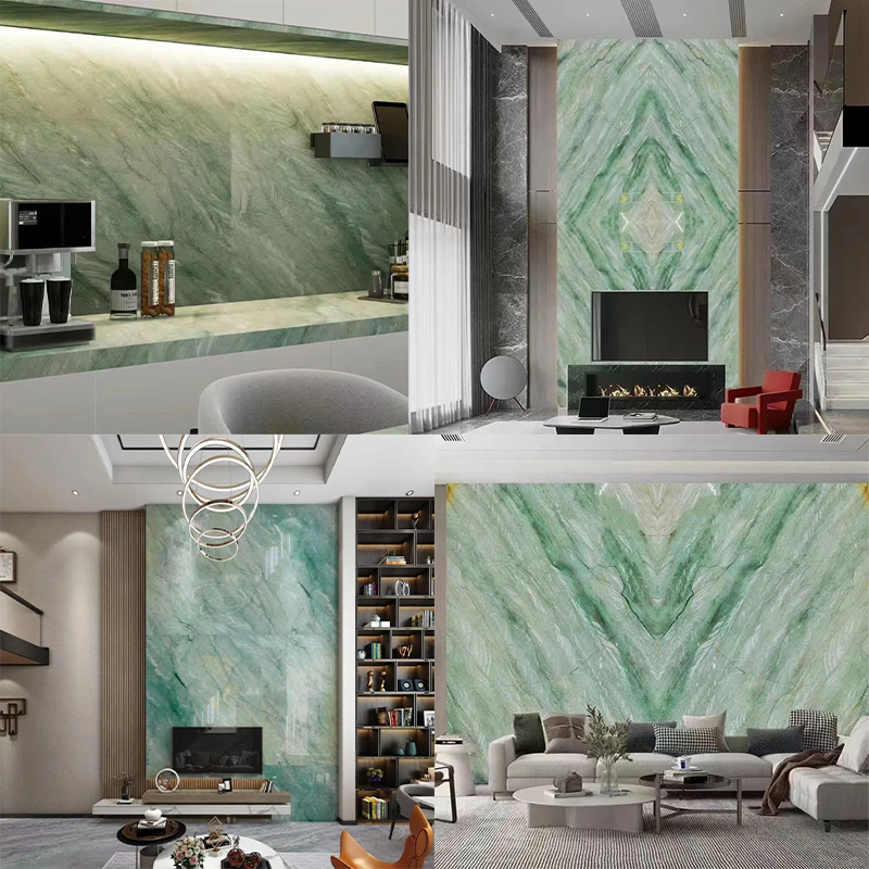 100% Natural Stone Luxury Customiz Size Gaya Green Marble Slab for Kitchen Countertop Wall Panel Decor Staircase Luxury Furniture