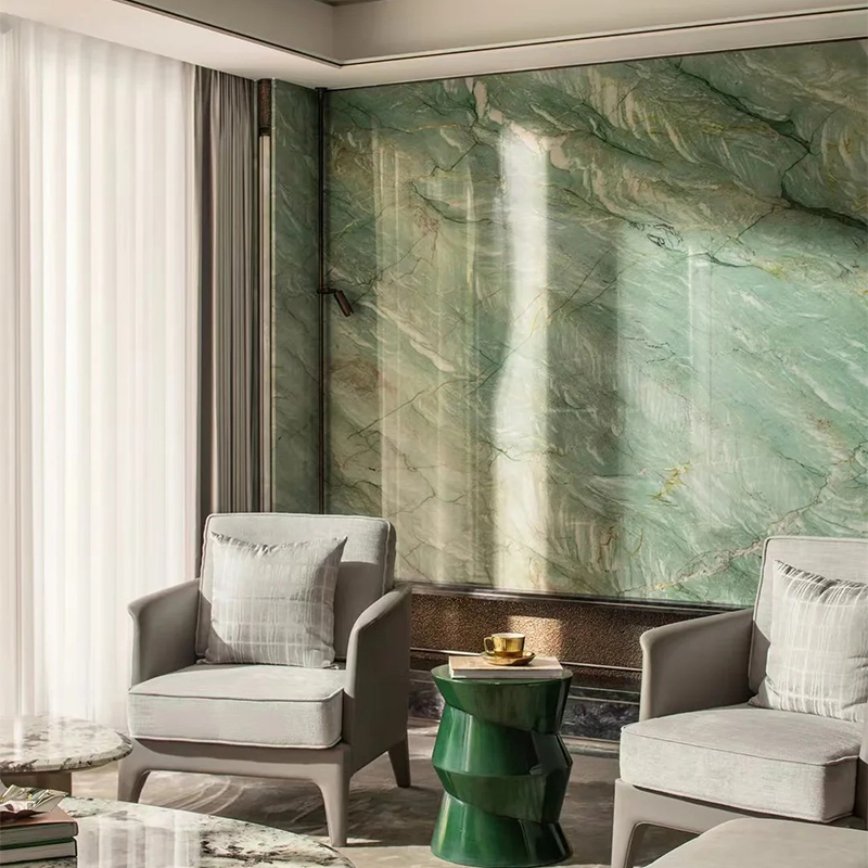100% Natural Stone Luxury Customiz Size Gaya Green Marble Slab for Kitchen Countertop Wall Panel Decor Staircase Luxury Furniture