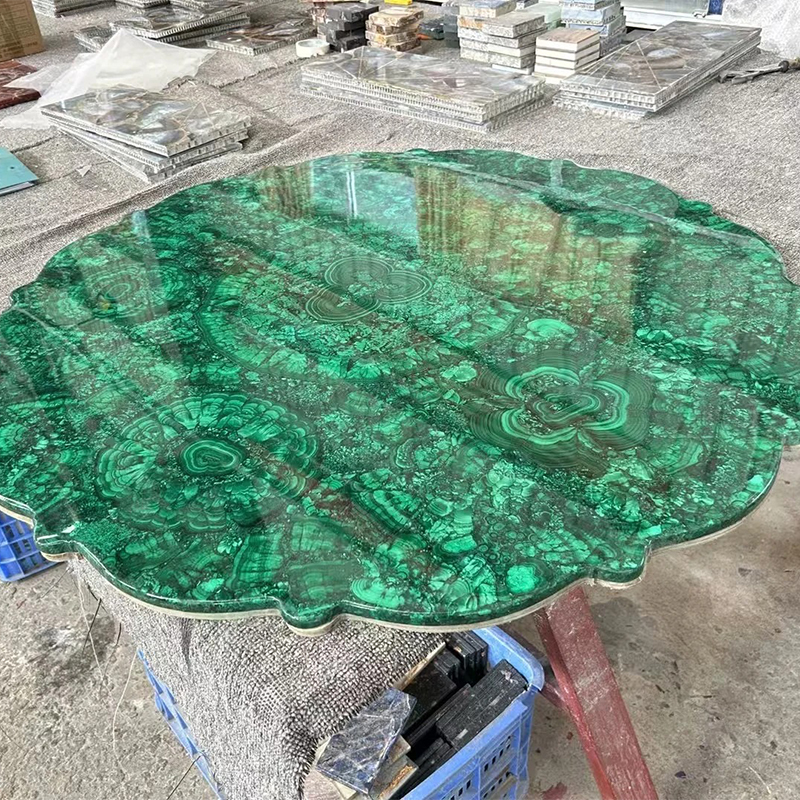 Luxury Malachite Green Marble Slab for Kitchen Countertop Wall Panel Decor Staircase Luxury Furniture Backlit Background Wall Table Top