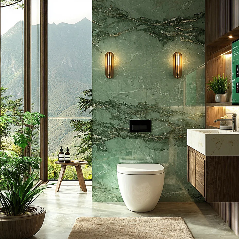 Natural Stone Luxury Customiz Size Dark Green Marble Slab for Villa Apartment Mansions Decoration Project