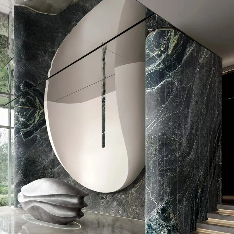 Natural Stone Verde Green Marble Slab for Kitchen Countertop Wall Panel Decor Staircase Luxury Furniture Mansions Decoration Project