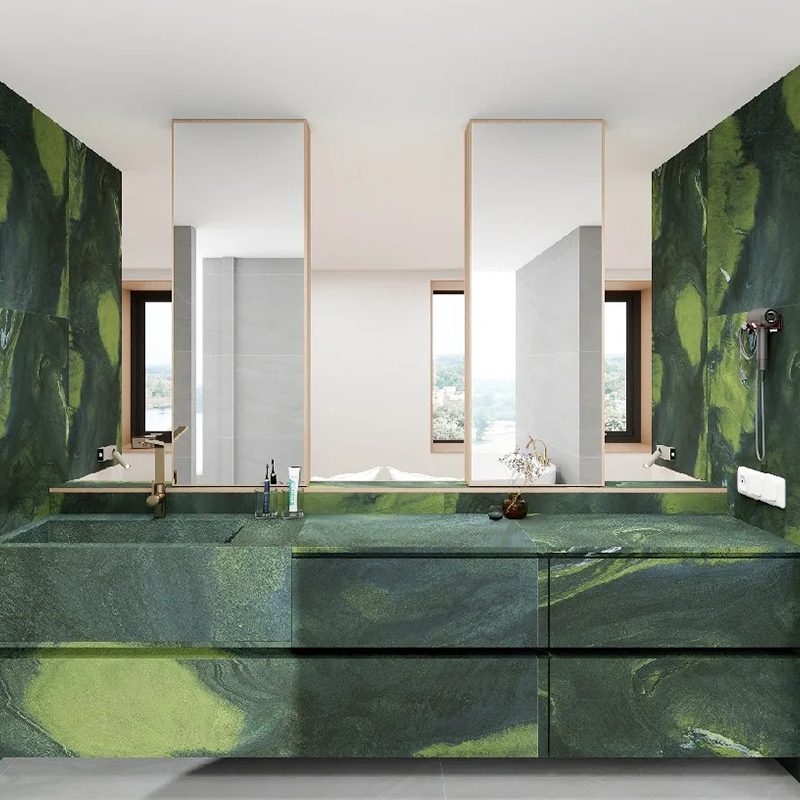 Luxury Stone Avocatus Green Marble Slab for Kitchen Countertop Wall Panel Decor Villa Staircase Mansions Luxury Furniture