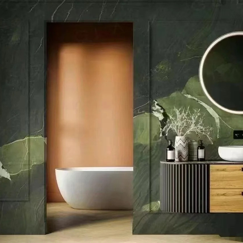 Luxury Stone Avocatus Green Marble Slab for Kitchen Countertop Wall Panel Decor Villa Staircase Mansions Luxury Furniture
