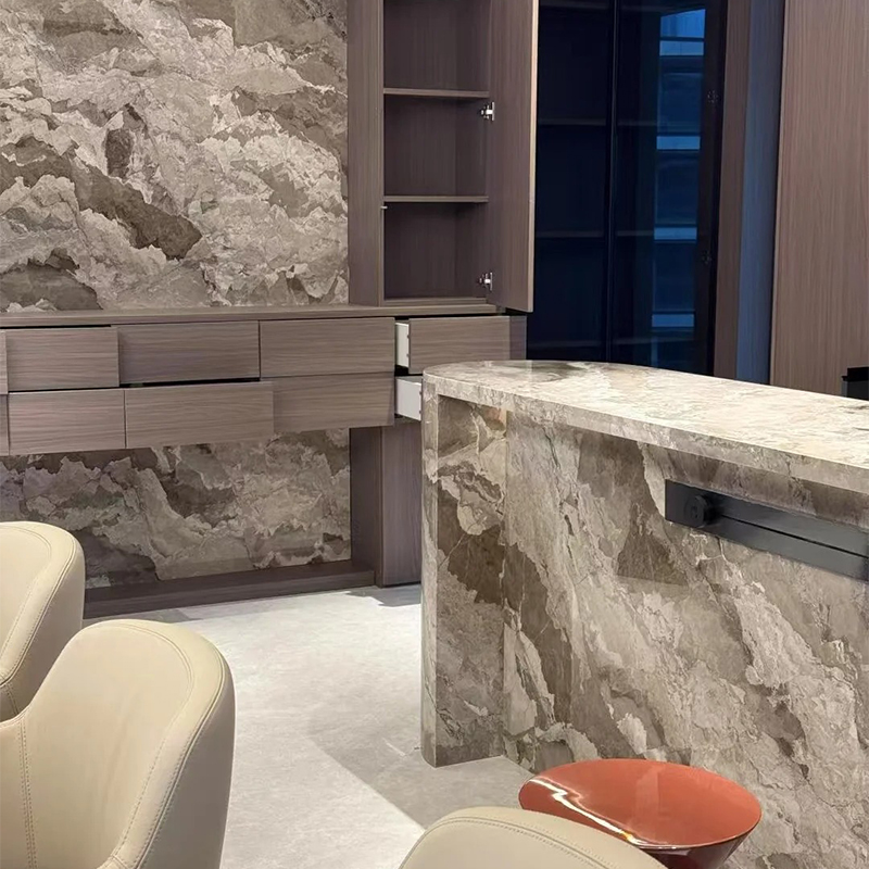 Natural Stone Brown Da Vinci Camouflage Brown Marble Interior Wall Floor Decor Tiles Slabs Brown With Gold Veins Marble Slab