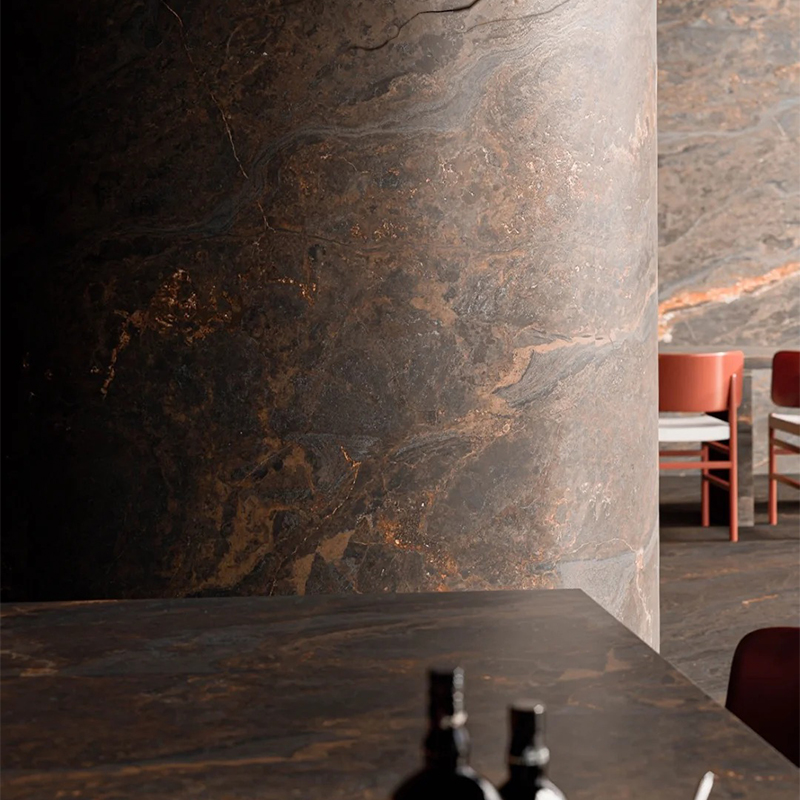 Natural Stone Brown Marble Slab with Gold Veins for Kitchen Countertop Wall Panel Kitchen Countertop Floor Tiles