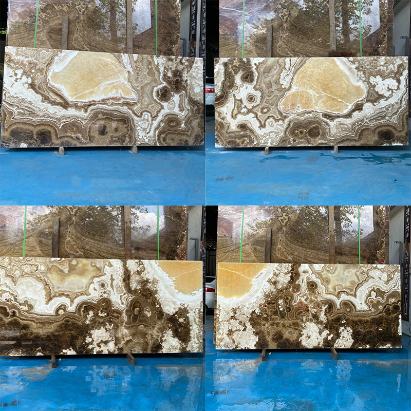 Polished Glazed Natural Stone Brwon Marble Slab for Kitchen Countertop Floor Tiles Wall Panel Livingroom Background