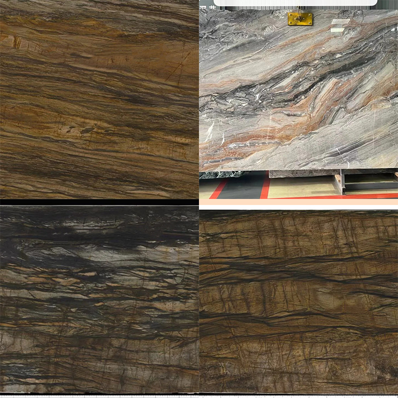 Luxury Shangri-La Natural Brown Marble Stone Slab for Villa Hotel Interior Decoration Projects Kitchen Countertop Table Top