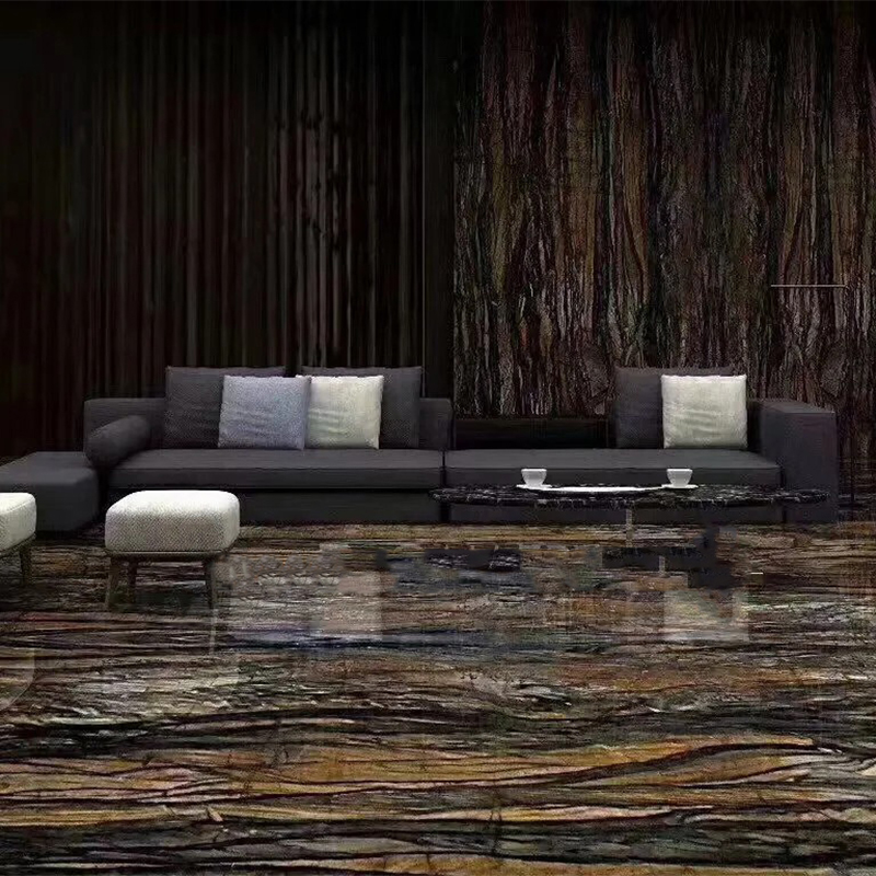 Luxury Shangri-La Natural Brown Marble Stone Slab for Villa Hotel Interior Decoration Projects Kitchen Countertop Table Top