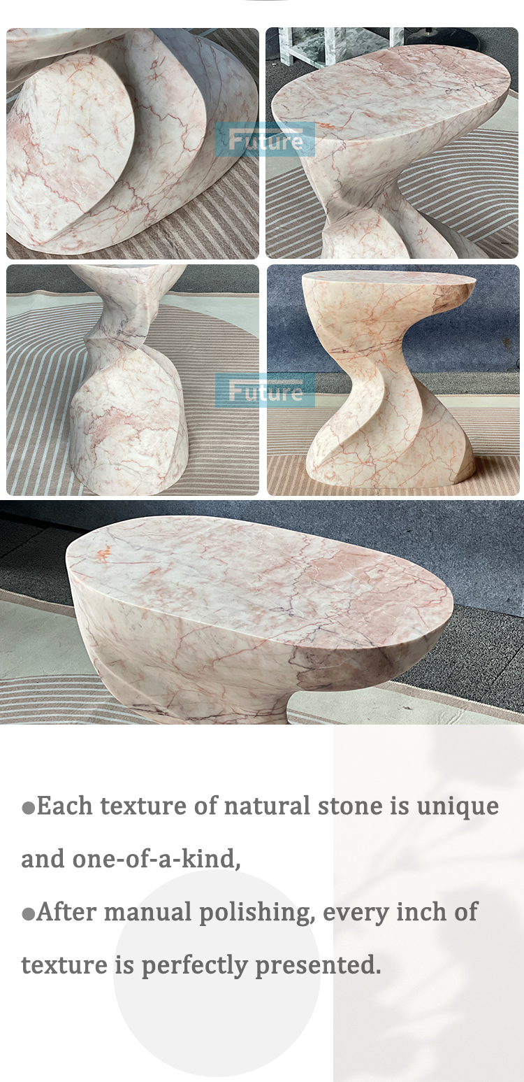 Cream Rose Marble Side Table