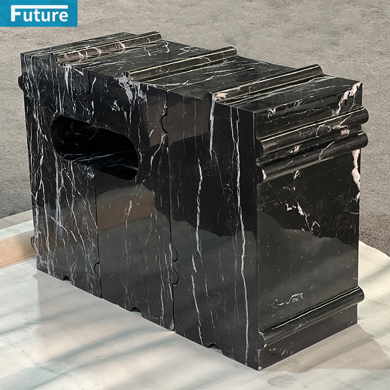 Natural Nero Black Marqulina Marble Side Table for Livingroom Diningroom Coffee Shop Luxury Furniture