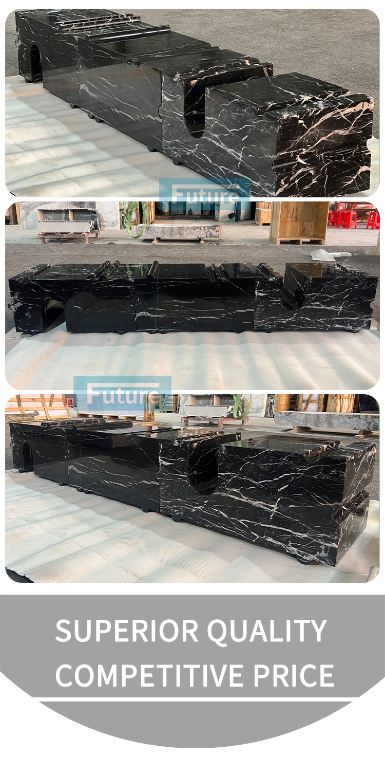 Black Marqulina Marble Side Table