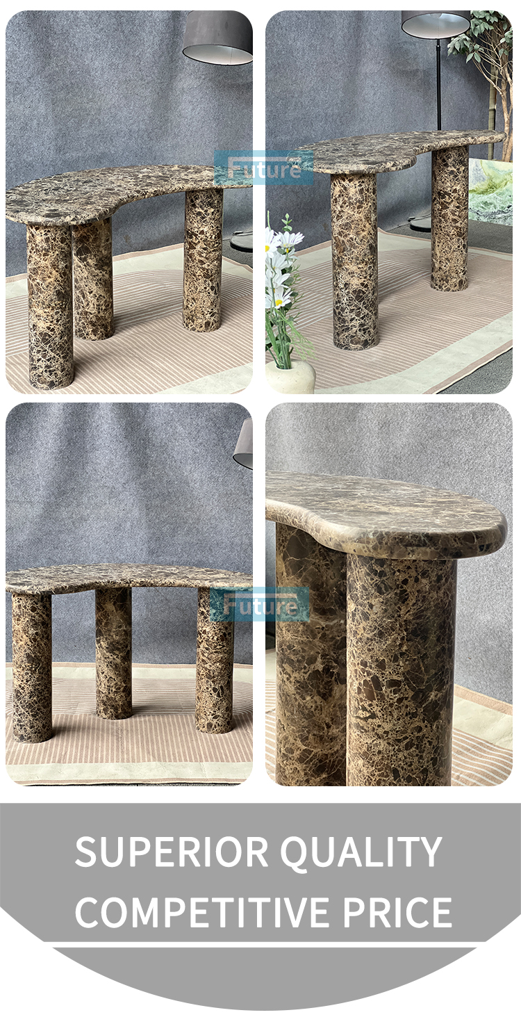 Dark Brown Marble Side Table