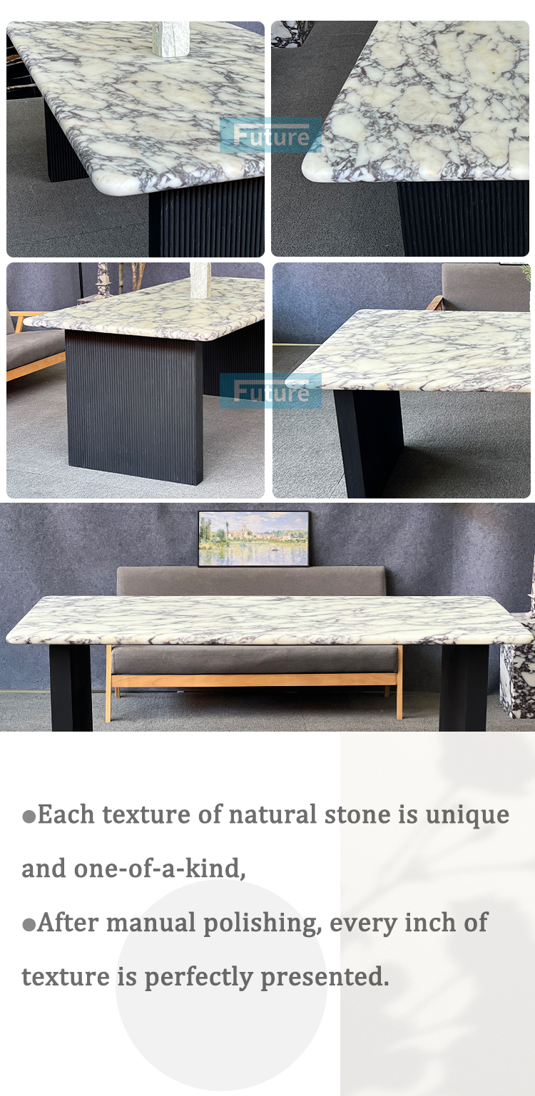 calacatta viola marble dining table