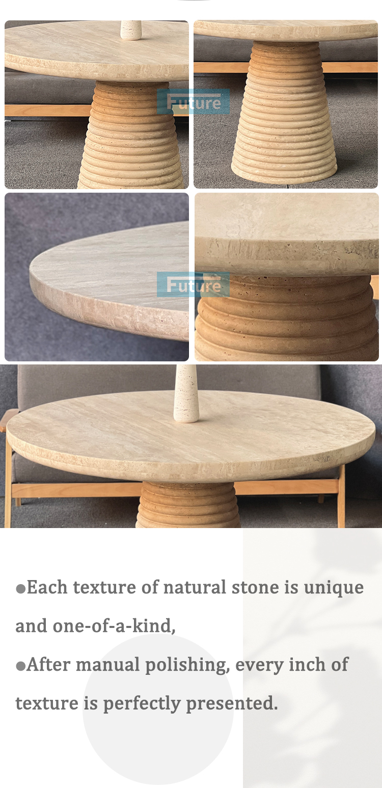 Beige Travertine Dining Table