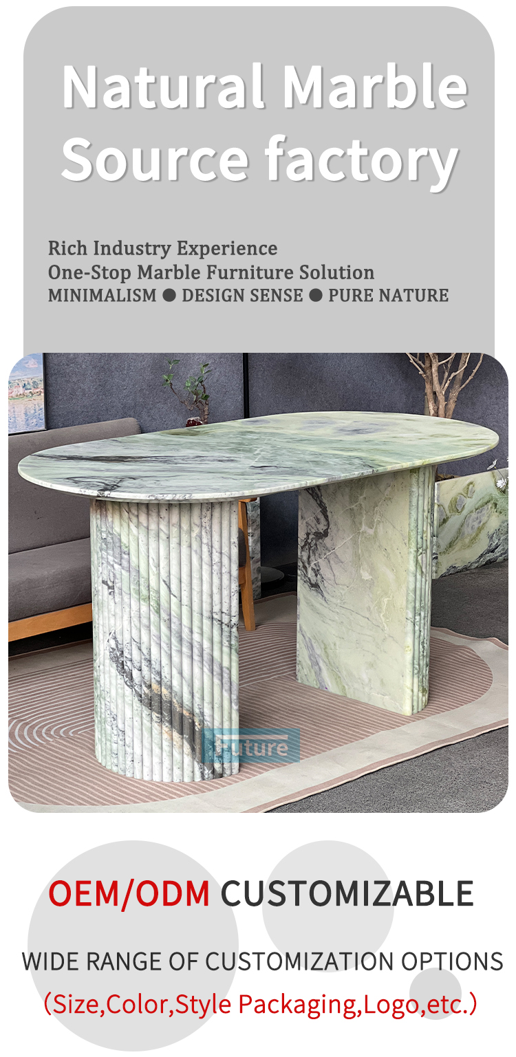 Light Green Marble Dining Table