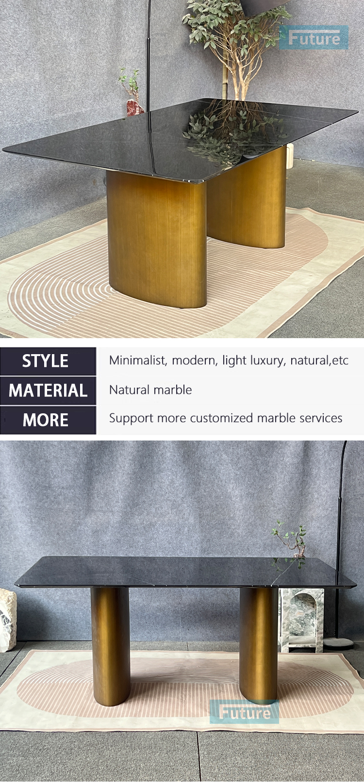 Black Marqulina Marble Dining Table Black Marqulina Marble Dining Table