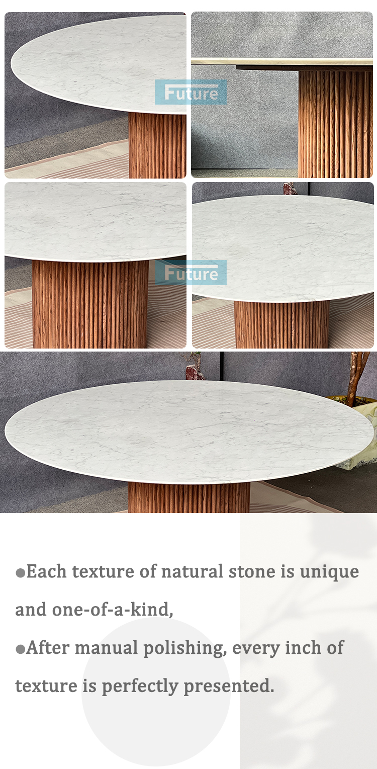 Carara White Marble Dining Table