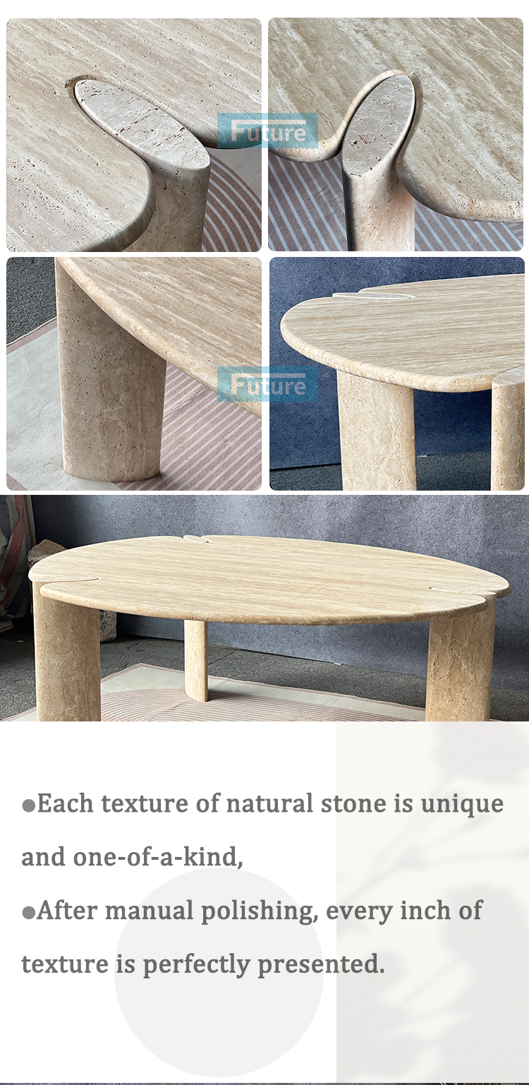 Beige Travertine Dining Table