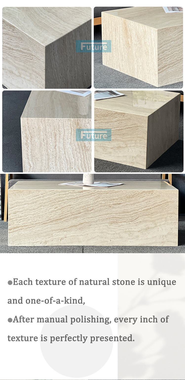 Super White Travertine Coffee Table
