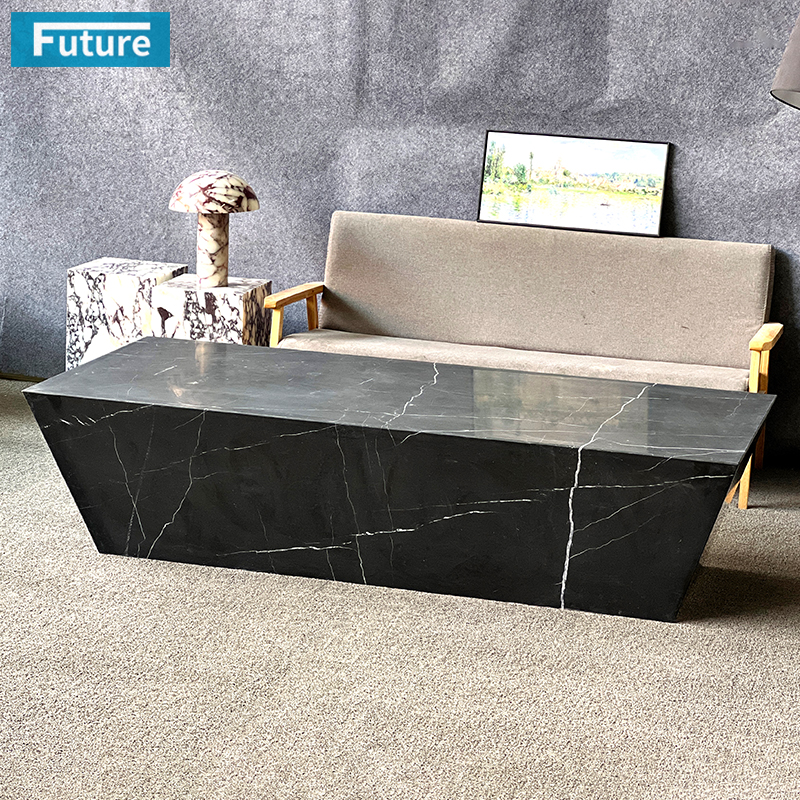 Cheap Price Natural Modern Low Plinth Nero Black Marqulina Marble Coffee Table for Livingroom Villa Hotel Home Furniture