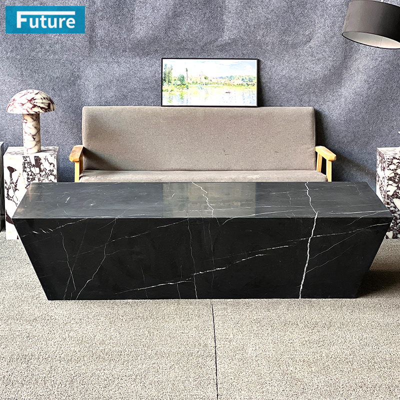 Cheap Price Natural Modern Low Plinth Nero Black Marqulina Marble Coffee Table for Livingroom Villa Hotel Home Furniture