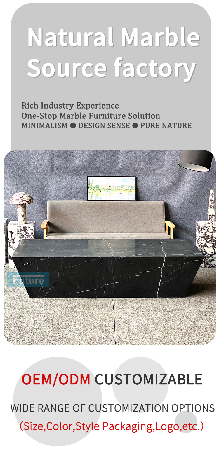 Black Marqulina Marble Coffee Table
