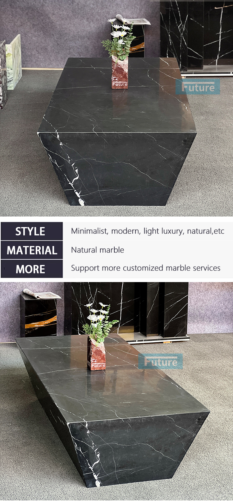 Black Marqulina Marble Coffee Table